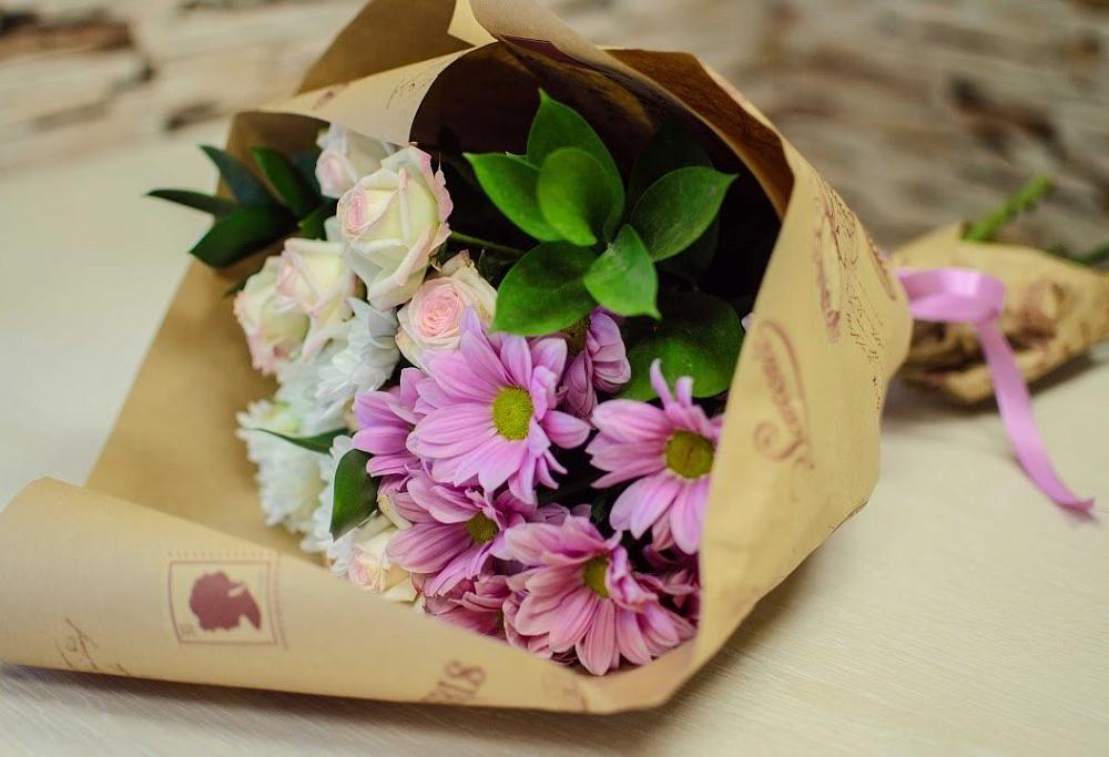 Букет цветов из: Розы и Хризантемы в Павловскую слободу