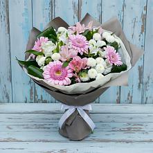Букет цветов из:  Герберы, Альстромерии и Хризантемы в Павловскую слободу