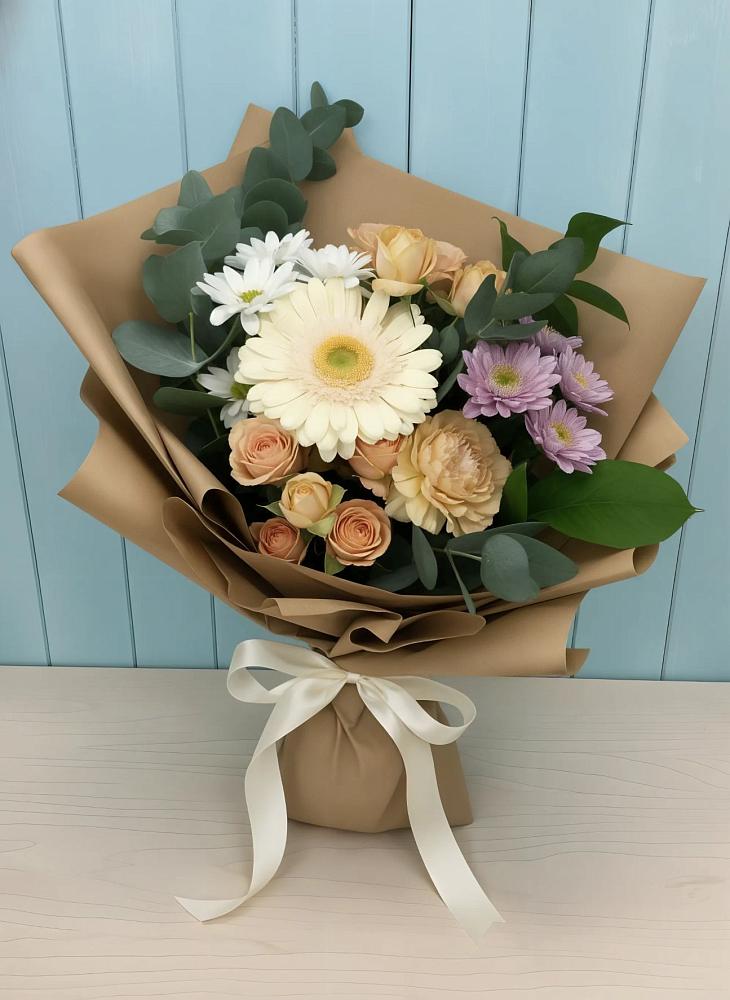 Букет цветов из: Герберы и Хризантемы в Павловскую слободу