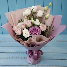 Букет цветов из:  Розы и Лизиантусы #REPLACE_PRED# Павловскую слободу
