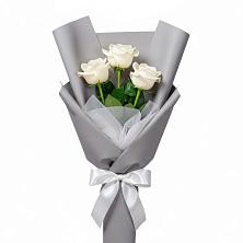 Букет 3 белые розы в Павловскую слободу