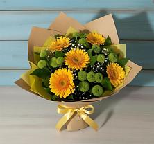 Букет цветов из:  Герберы и Хризантемы в Павловскую слободу