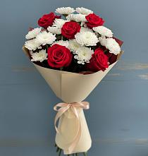 Букет цветов из:  Розы и Хризантемы #REPLACE_PRED# Павловскую слободу