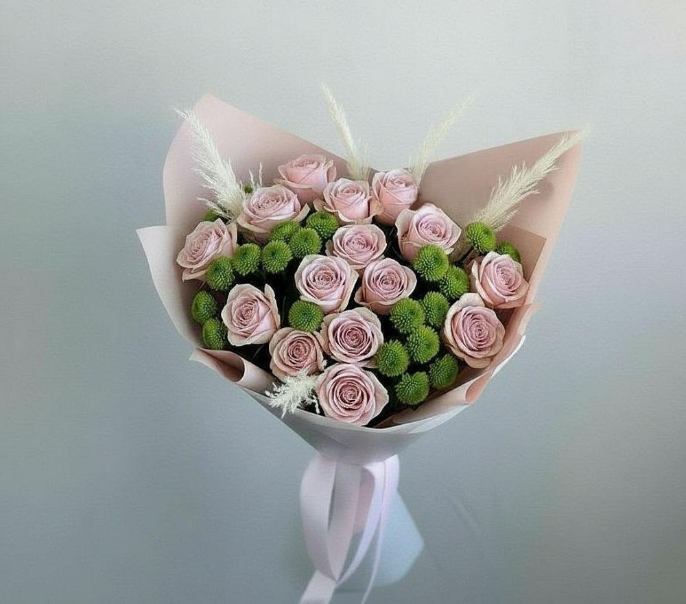 Букет цветов из: Розы и Хризантемы в Павловскую слободу