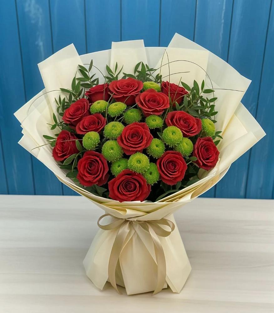 Букет цветов из: Розы и Хризантемы в Павловскую слободу