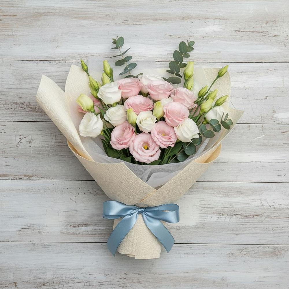 Букет цветов из: Лизиантусы в Павловскую слободу